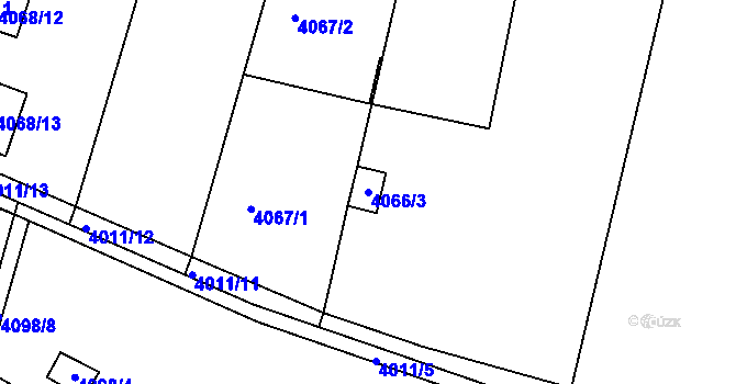 Parcela st. 4066/3 v KÚ Litoměřice, Katastrální mapa