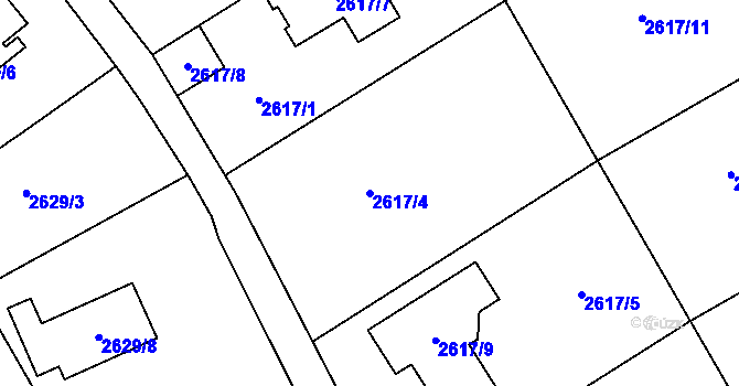 Parcela st. 2617/4 v KÚ Litoměřice, Katastrální mapa