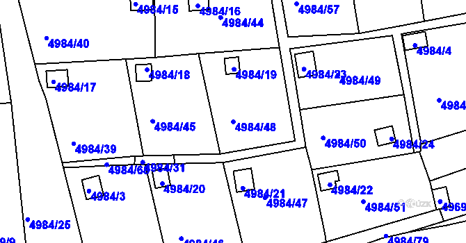 Parcela st. 4984/48 v KÚ Litoměřice, Katastrální mapa