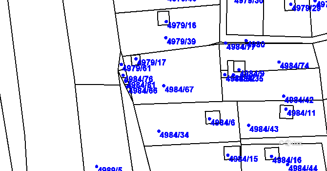 Parcela st. 4984/67 v KÚ Litoměřice, Katastrální mapa