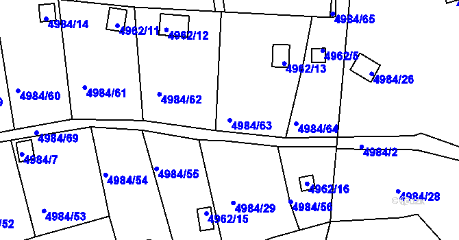 Parcela st. 4984/63 v KÚ Litoměřice, Katastrální mapa