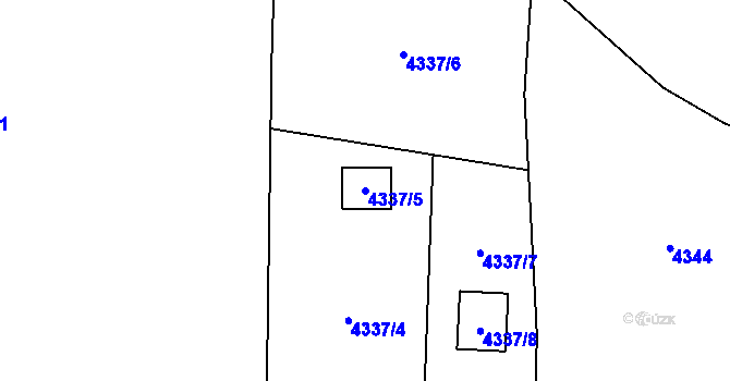 Parcela st. 4337/5 v KÚ Litoměřice, Katastrální mapa