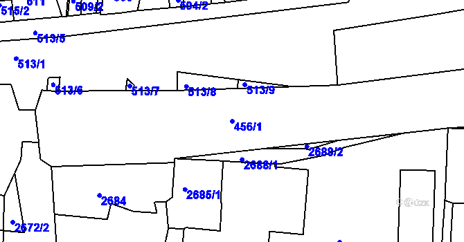 Parcela st. 456/1 v KÚ Litoměřice, Katastrální mapa