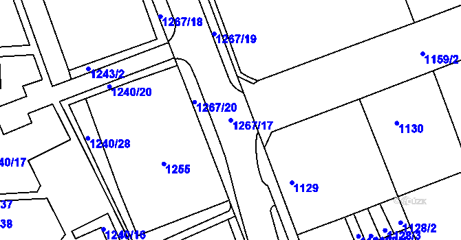 Parcela st. 1267/17 v KÚ Litoměřice, Katastrální mapa