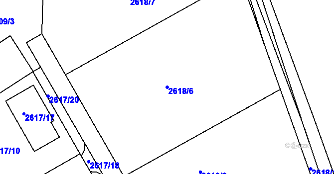Parcela st. 2618/6 v KÚ Litoměřice, Katastrální mapa