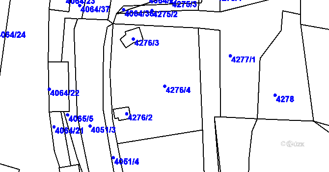 Parcela st. 4276/4 v KÚ Litoměřice, Katastrální mapa