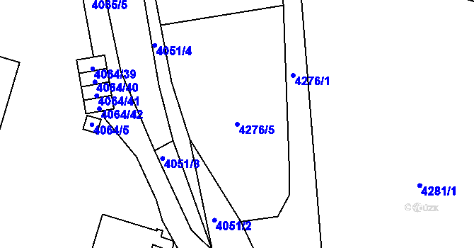 Parcela st. 4276/5 v KÚ Litoměřice, Katastrální mapa