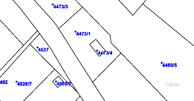 Parcela st. 4473/4 v KÚ Litoměřice, Katastrální mapa