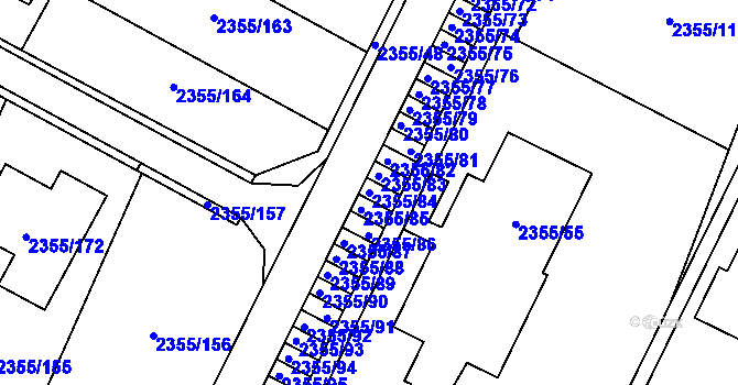 Parcela st. 2355/84 v KÚ Litoměřice, Katastrální mapa
