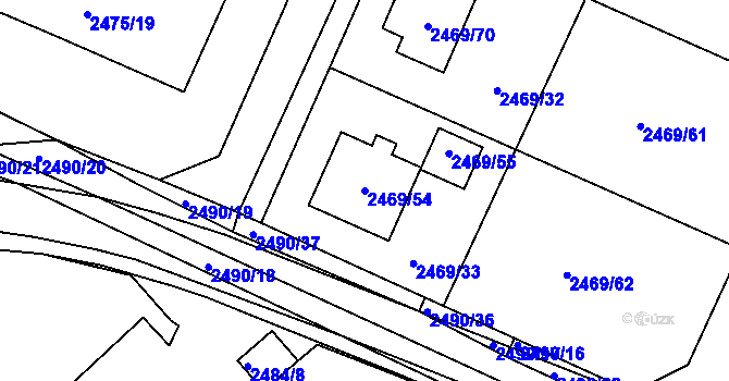 Parcela st. 2469/54 v KÚ Litoměřice, Katastrální mapa