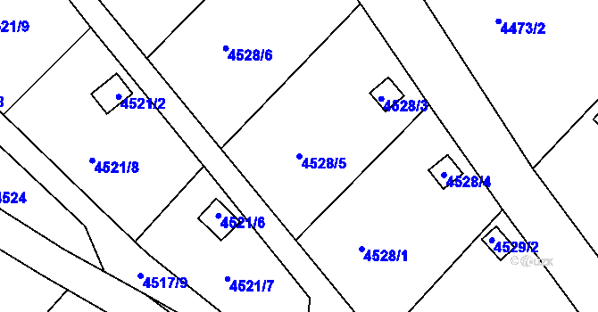 Parcela st. 4528/5 v KÚ Litoměřice, Katastrální mapa