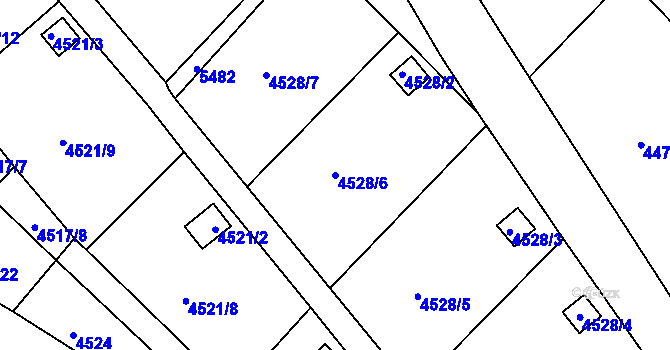 Parcela st. 4528/6 v KÚ Litoměřice, Katastrální mapa