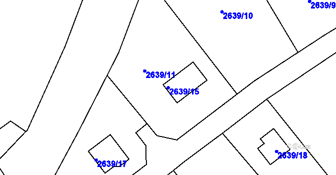 Parcela st. 2639/15 v KÚ Litoměřice, Katastrální mapa