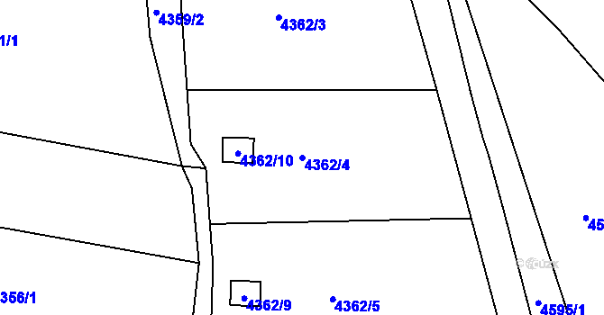 Parcela st. 4362/4 v KÚ Litoměřice, Katastrální mapa