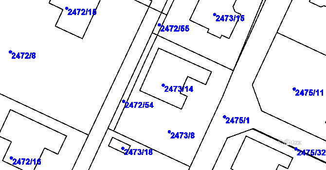 Parcela st. 2473/14 v KÚ Litoměřice, Katastrální mapa