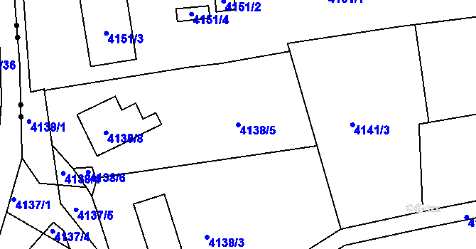 Parcela st. 4138/5 v KÚ Litoměřice, Katastrální mapa
