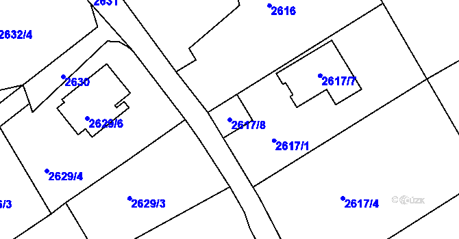 Parcela st. 2617/8 v KÚ Litoměřice, Katastrální mapa
