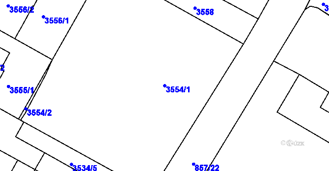 Parcela st. 3554/1 v KÚ Litoměřice, Katastrální mapa