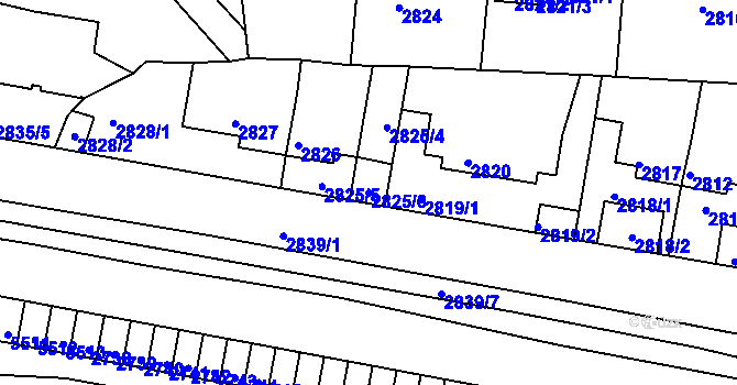 Parcela st. 2825/6 v KÚ Litoměřice, Katastrální mapa