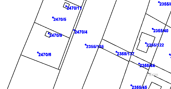 Parcela st. 2355/135 v KÚ Litoměřice, Katastrální mapa