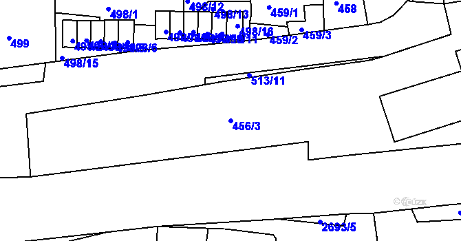 Parcela st. 456/3 v KÚ Litoměřice, Katastrální mapa