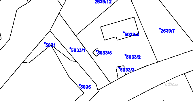 Parcela st. 5033/5 v KÚ Litoměřice, Katastrální mapa