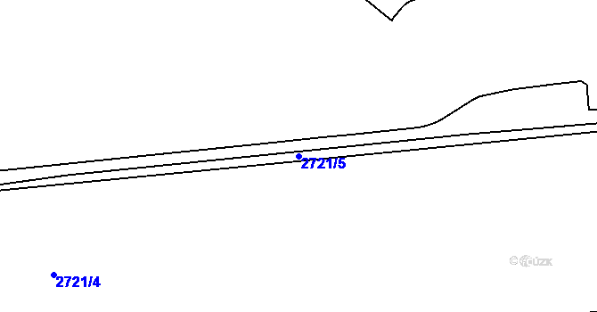 Parcela st. 2721/5 v KÚ Litoměřice, Katastrální mapa