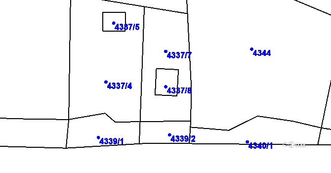 Parcela st. 4337/8 v KÚ Litoměřice, Katastrální mapa