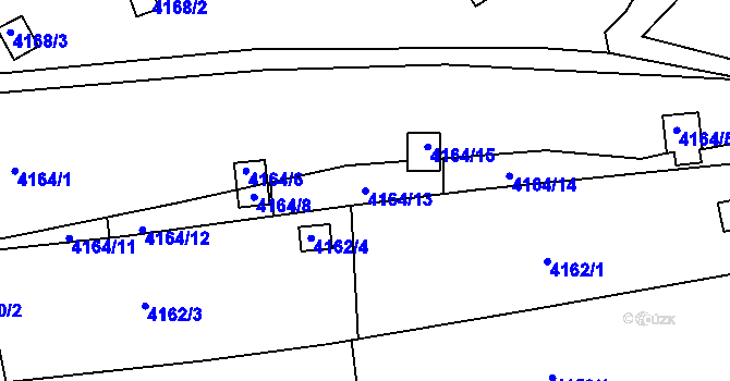 Parcela st. 4164/13 v KÚ Litoměřice, Katastrální mapa