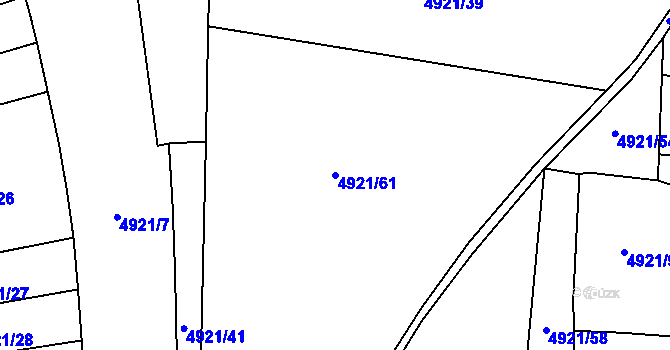 Parcela st. 4921/61 v KÚ Litoměřice, Katastrální mapa