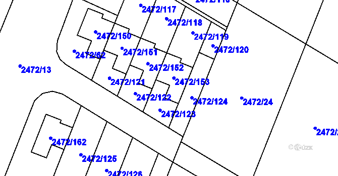 Parcela st. 2472/123 v KÚ Litoměřice, Katastrální mapa