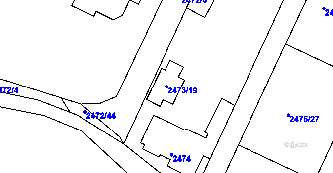 Parcela st. 2473/19 v KÚ Litoměřice, Katastrální mapa