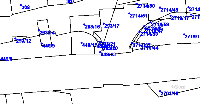 Parcela st. 449/13 v KÚ Litoměřice, Katastrální mapa