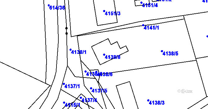 Parcela st. 4138/8 v KÚ Litoměřice, Katastrální mapa