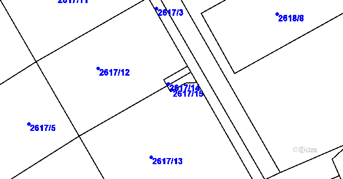 Parcela st. 2617/15 v KÚ Litoměřice, Katastrální mapa