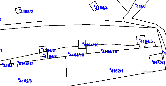 Parcela st. 4164/15 v KÚ Litoměřice, Katastrální mapa