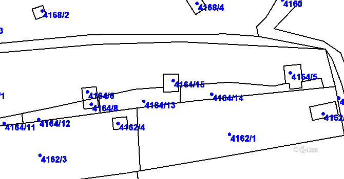 Parcela st. 4164/16 v KÚ Litoměřice, Katastrální mapa