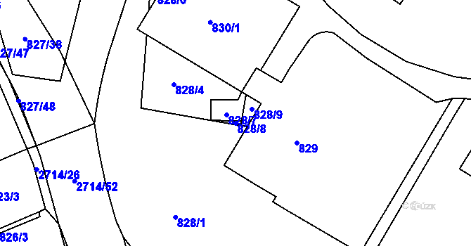 Parcela st. 828/8 v KÚ Litoměřice, Katastrální mapa