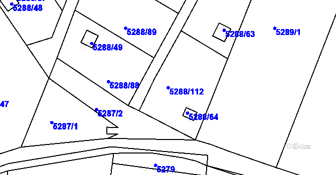 Parcela st. 5288/112 v KÚ Litoměřice, Katastrální mapa