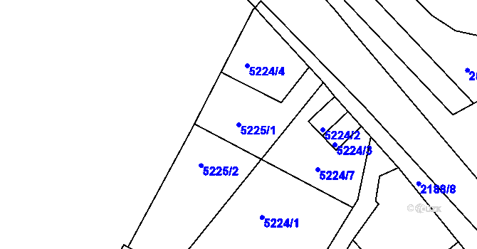 Parcela st. 5225/1 v KÚ Litoměřice, Katastrální mapa