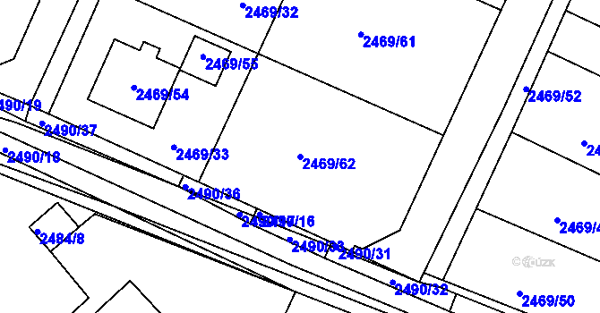 Parcela st. 2469/62 v KÚ Litoměřice, Katastrální mapa