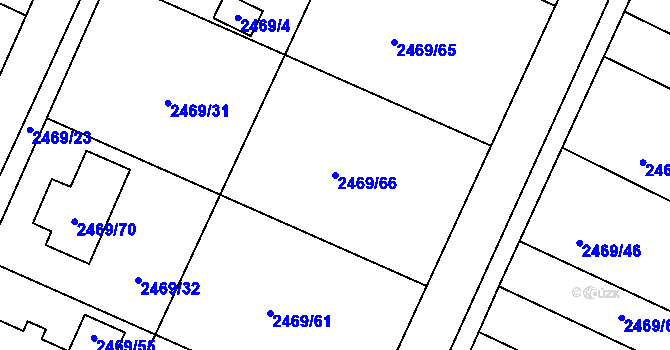 Parcela st. 2469/66 v KÚ Litoměřice, Katastrální mapa