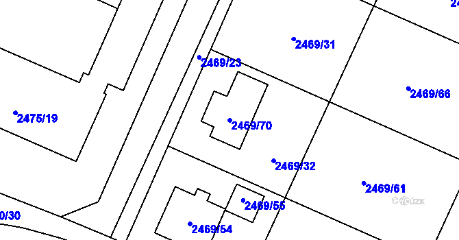 Parcela st. 2469/70 v KÚ Litoměřice, Katastrální mapa