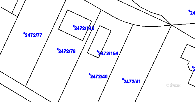 Parcela st. 2472/154 v KÚ Litoměřice, Katastrální mapa