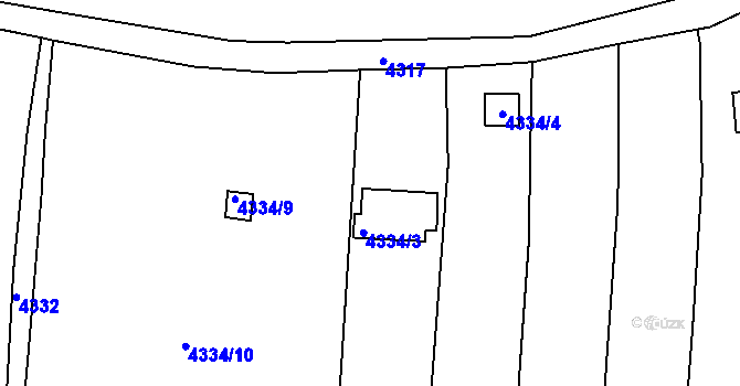 Parcela st. 4334/13 v KÚ Litoměřice, Katastrální mapa