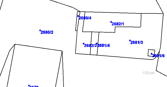 Parcela st. 2682/3 v KÚ Litoměřice, Katastrální mapa