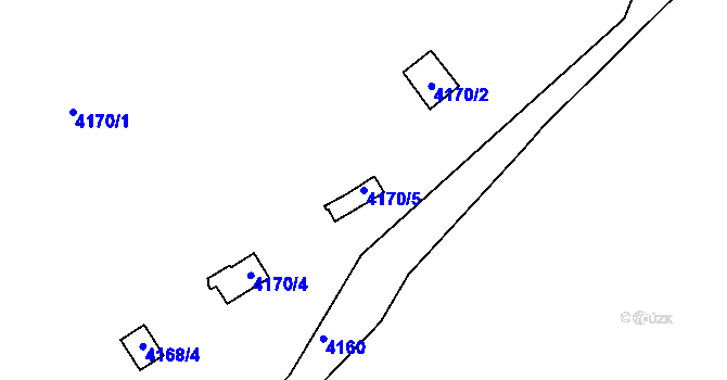 Parcela st. 4170/5 v KÚ Litoměřice, Katastrální mapa