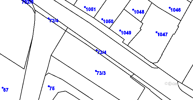 Parcela st. 73/4 v KÚ Litoměřice, Katastrální mapa