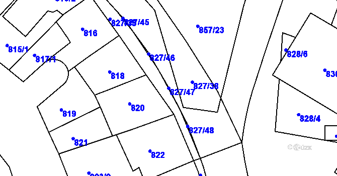 Parcela st. 827/47 v KÚ Litoměřice, Katastrální mapa