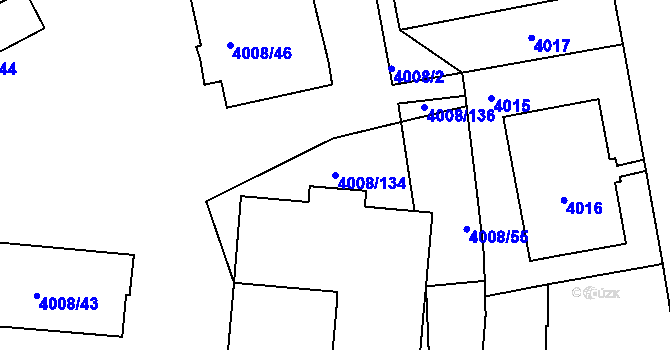 Parcela st. 4008/134 v KÚ Litoměřice, Katastrální mapa